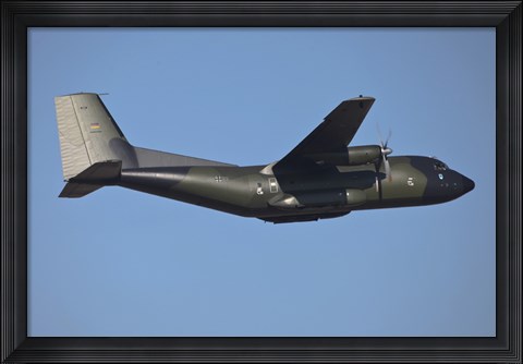 Framed German Air Force C-160D Transall Aircraft in Flight Print