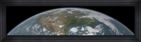 Framed Panoramic View of Planet Earth Print