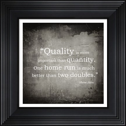 Framed Quality is more important Print