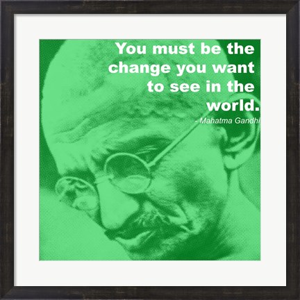 Framed Gandhi - Change Quote Print