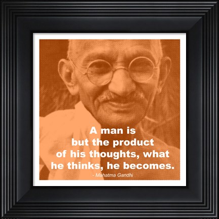 Framed Gandhi - Thoughts Quote Print