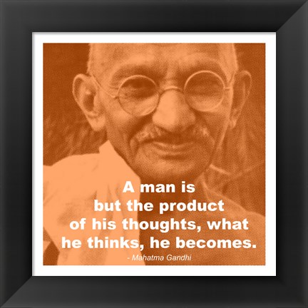 Framed Gandhi - Thoughts Quote Print