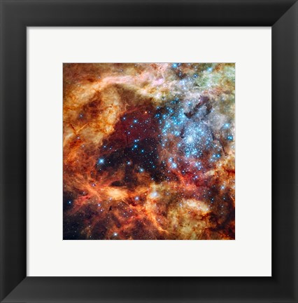 Framed Hubble Space Telescope image of the R136 Super Star Cluster Print