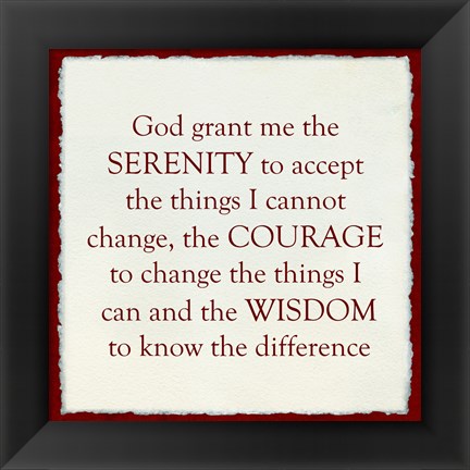 Framed Serenity Prayer - Red Border Print