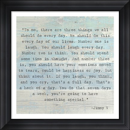 Framed Three Things, Jimmy V Quote Print