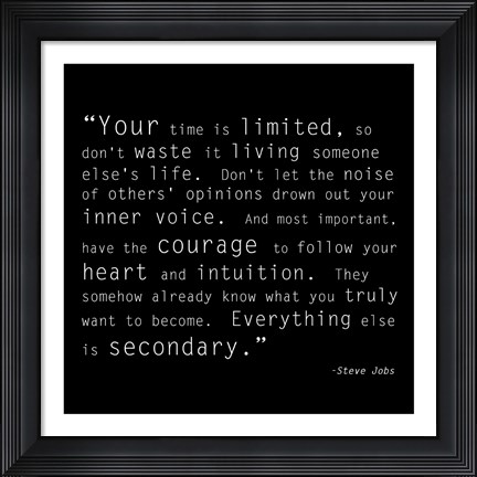 Framed Time Quote Print