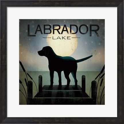 Framed Moonrise Black Dog Print