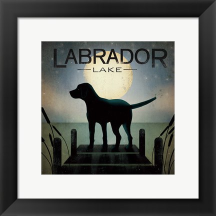 Framed Moonrise Black Dog Print