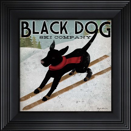 Framed Black Dog Ski Co. Print