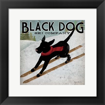 Framed Black Dog Ski Co. Print