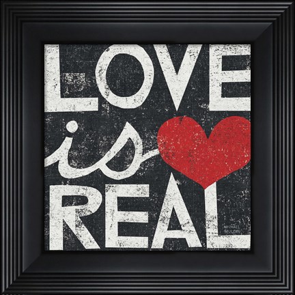 Framed Love Is Real Grunge Square Print