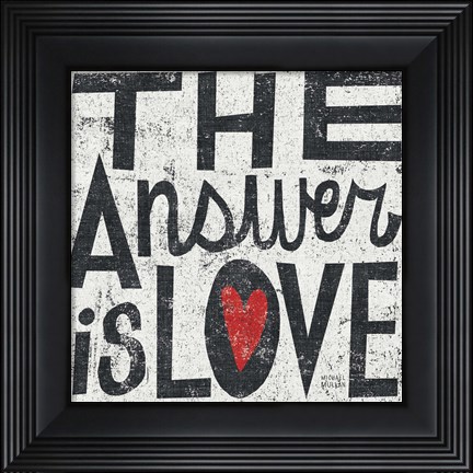 Framed Answer is Love Grunge Square Print