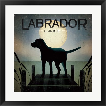 Framed Moonrise Black Dog Print