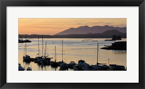 Framed Sunset at Tofino, Harbor, Vancouver Island, British Columbia Print