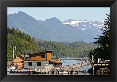 Framed British Columbia, Vancouver Island, Tofino, Floating houses Print