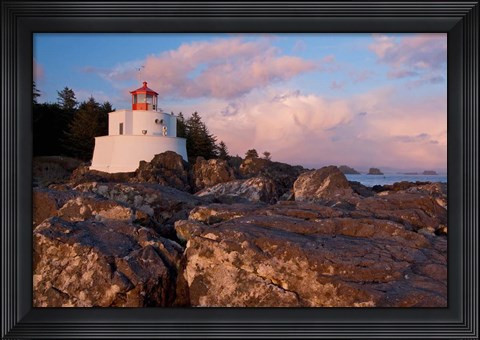 Framed Amphitrite Lighthouse, Vancouver Is, British Columbia Print