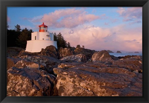 Framed Amphitrite Lighthouse, Vancouver Is, British Columbia Print