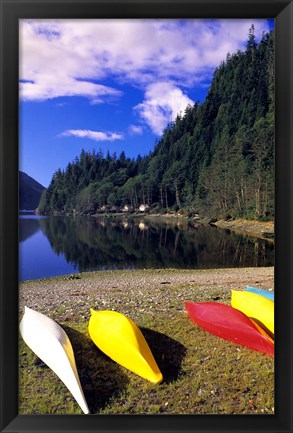 Framed Canoeing, Clayoquot Wilderness, British Columbia Print