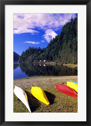 Framed Canoeing, Clayoquot Wilderness, British Columbia Print