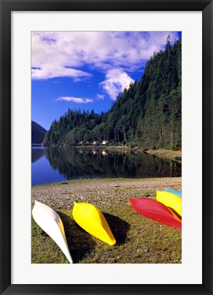 Framed Canoeing, Clayoquot Wilderness, British Columbia Print