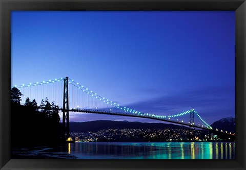 Framed Canada, British Columbia, Vancouver Lions Gate Bridge Print