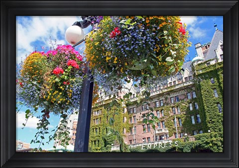 Framed Flowers, Empress Hotel, Victoria, British Columbia Print
