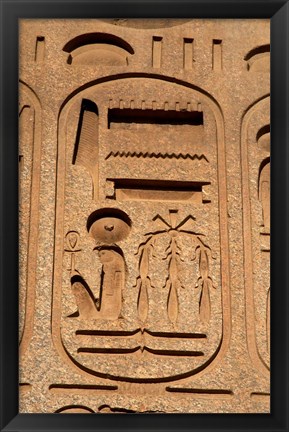Framed Hieroglyphics, Obelisk, Ramses II, Temple of Luxor, Egypt Print