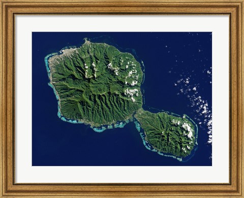 Framed Satellite View of Tahiti Print