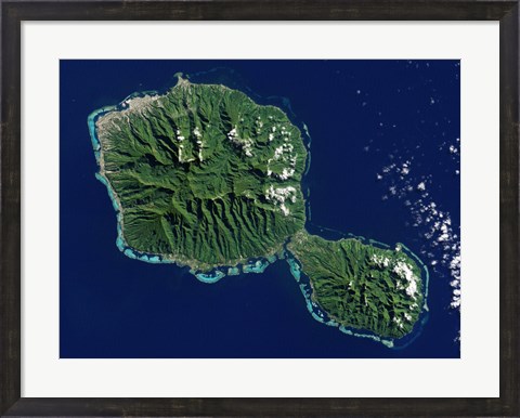 Framed Satellite View of Tahiti Print