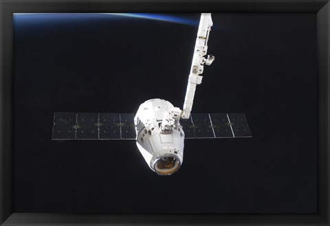 Framed SpaceX Dragon Cargo Craft Prior to Being Released from the Canadarm2 Print