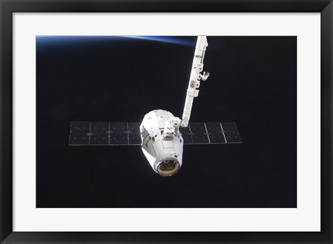 Framed SpaceX Dragon Cargo Craft Prior to Being Released from the Canadarm2 Print