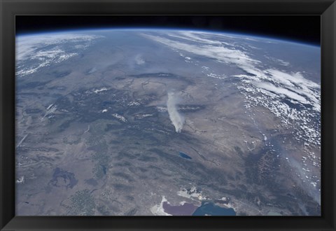 Framed View from Space of the Wild fires in the Western and Southwestern United States Print