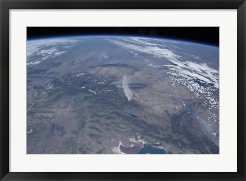 Framed View from Space of the Wild fires in the Western and Southwestern United States Print