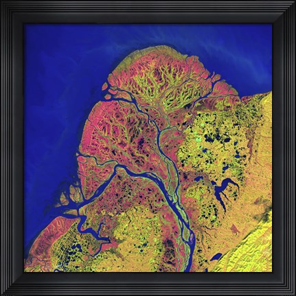 Framed Yukon Delta in Southwest Alaska Print