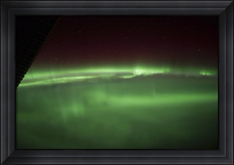 Framed Aurora Borealis as Viewed onboard the International Space Station Print
