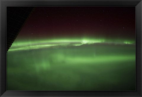 Framed Aurora Borealis as Viewed onboard the International Space Station Print