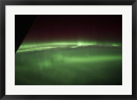 Framed Aurora Borealis as Viewed onboard the International Space Station Print