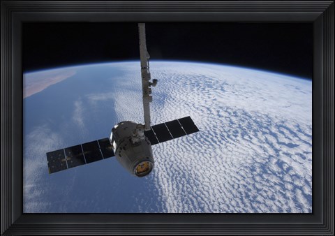 Framed SpaceX Dragon Cargo Craft Prior to being Released from the Canadarm2 Print