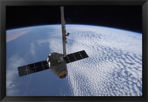 Framed SpaceX Dragon Cargo Craft Prior to being Released from the Canadarm2 Print