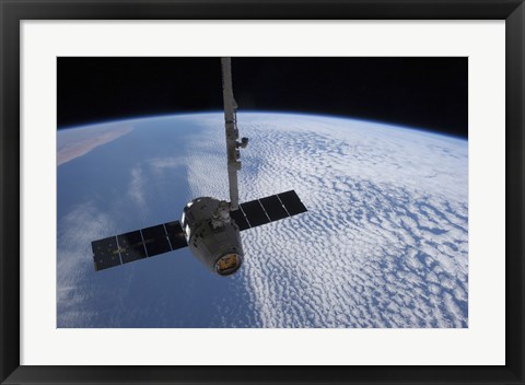 Framed SpaceX Dragon Cargo Craft Prior to being Released from the Canadarm2 Print