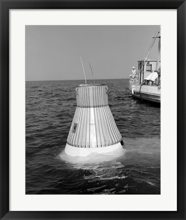 Framed Model of the Mercury Capsule undergoes Floatation Tests Print