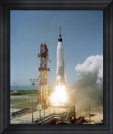 Framed View of the Mercury-Atlas 3 liftoff from Cape Canaveral, Florida Print
