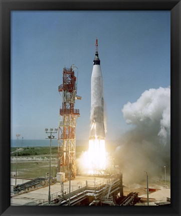 Framed View of the Mercury-Atlas 3 liftoff from Cape Canaveral, Florida Print