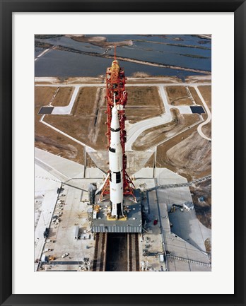 Framed High-angle view of the Apollo 10 space vehicle on its launch pad Print