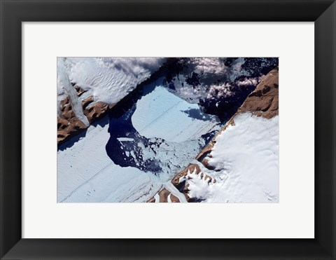 Framed Massive Ice Island Breaks Free of the Petermann Glacier in Greenland Print