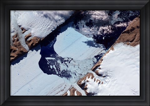 Framed Massive Ice Island Breaks Free of the Petermann Glacier in Greenland Print