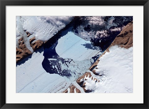 Framed Massive Ice Island Breaks Free of the Petermann Glacier in Greenland Print