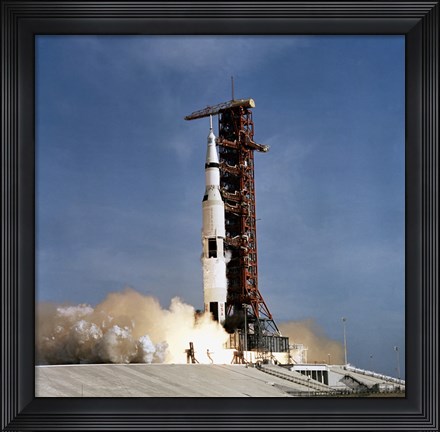Framed Apollo 11 Space Vehicle Taking off from Kennedy Space Center Print