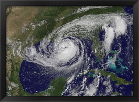 Framed Satellite view of Tropical Storm Isaac in the Gulf of Mexico Print