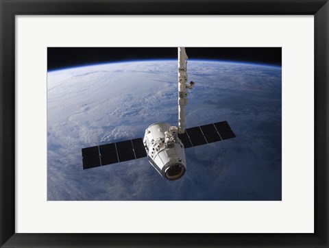Framed SpaceX Dragon Cargo Craft Prior to being Released from the Canadarm2 Print